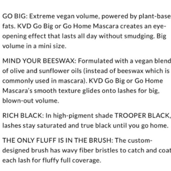🆕 X2 Kat Von D Go Big or Go Home Volumizing Mascara Trooper Black🆕📦🏃🏻💨🚚 - Picture 11 of 16